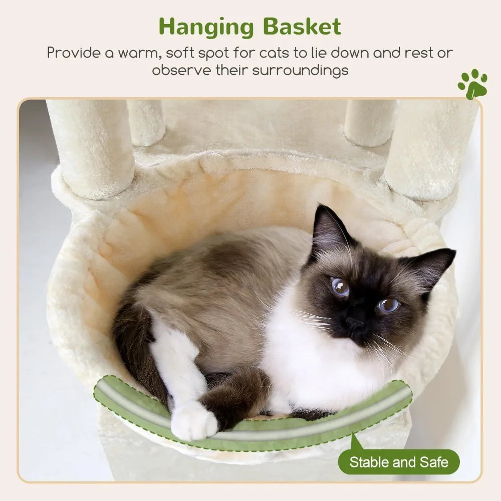 Sturdy Indoor Cat Tower for Large Felines Scratching Posts