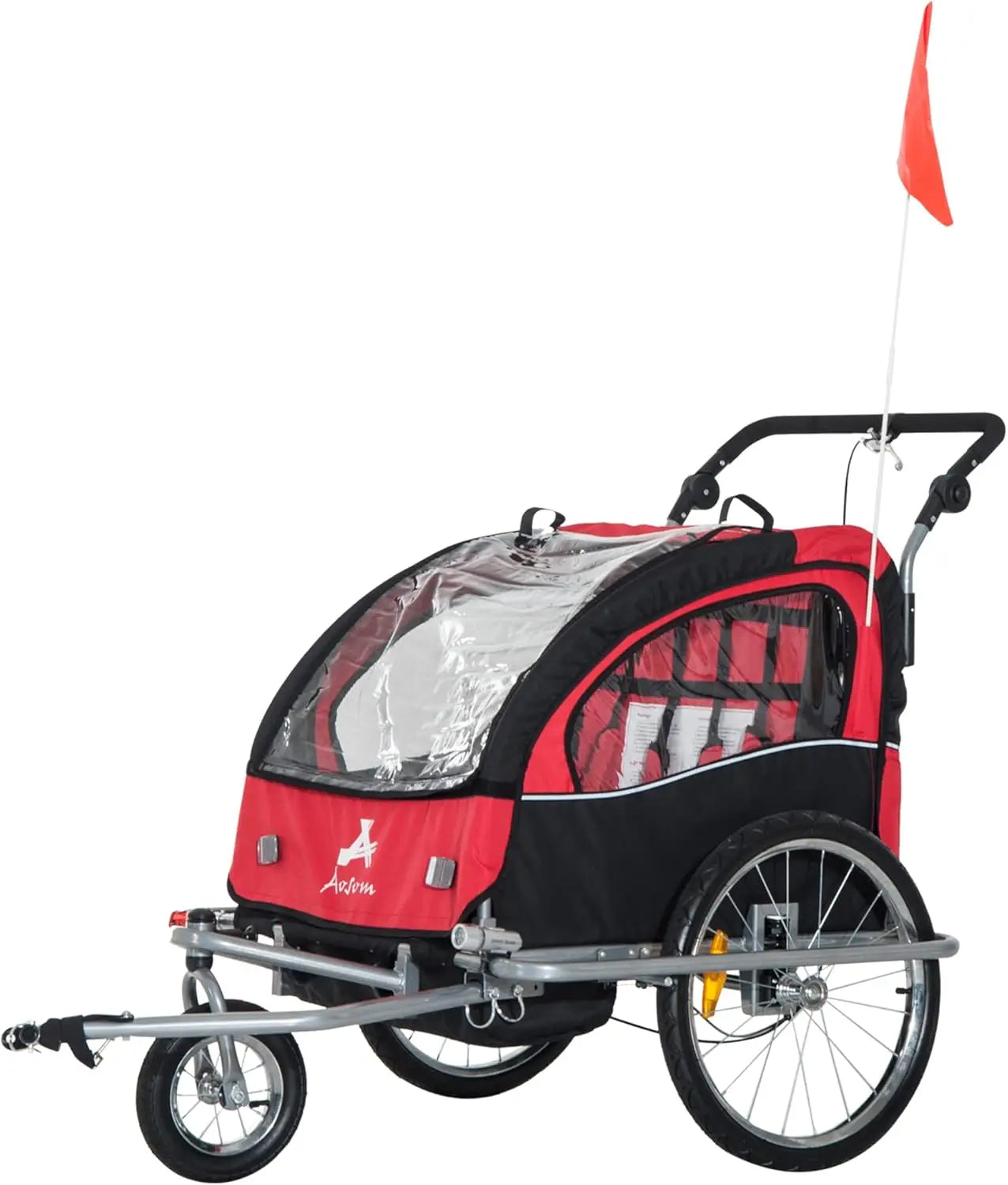 Elite 360 Swivel Bike Trailer for Kids Double Child Two Wheel Bicycle Cargo Trailer with Two Security Harnesses