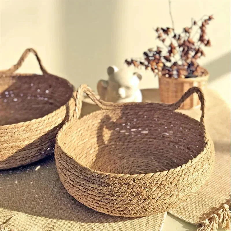 Handwoven Rattan Cat Nest Four Seasons Warm Pad Washable
