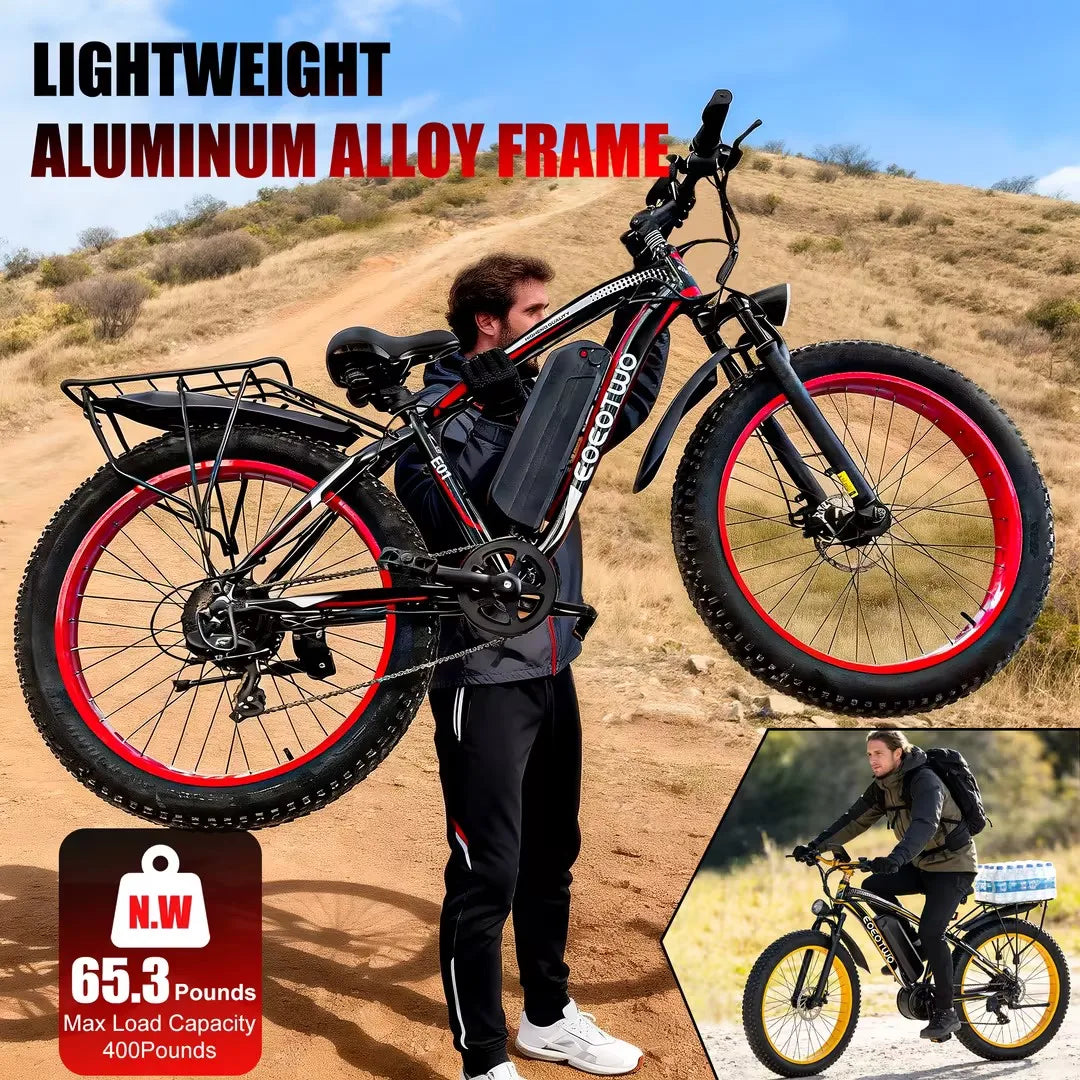 1500W Electric Fat Tire Ebike 26 Inch 48V 15Ah 34MPH Off Road Snow Bike - Get Outside Today 25