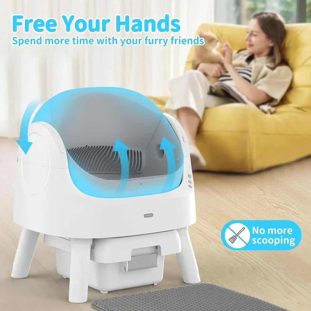 Self Cleaning Automatic Cat Litter Box Multi Cats Open Top