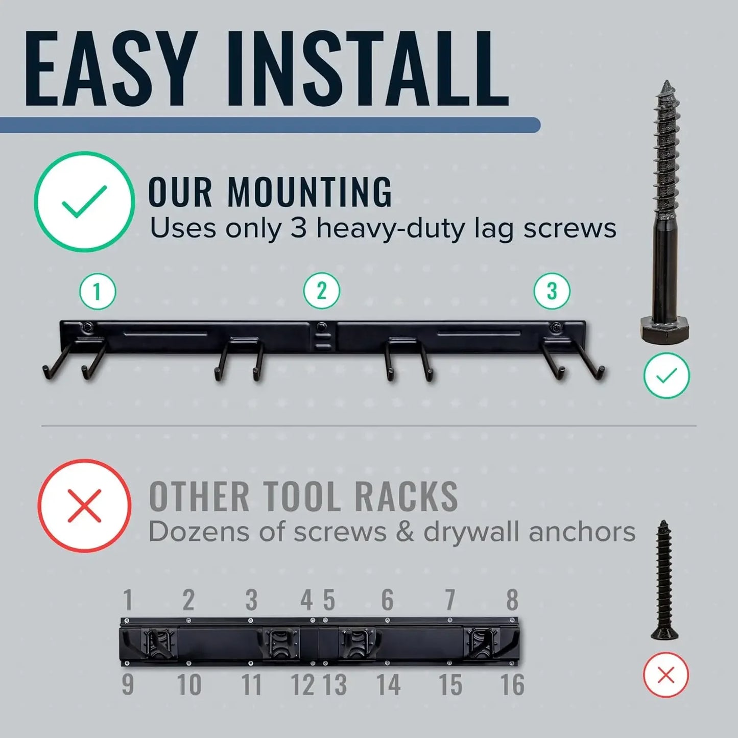 Bedrock Garage Tool Organizer Wall Mount Rack Shovels - Get Outside Today 25