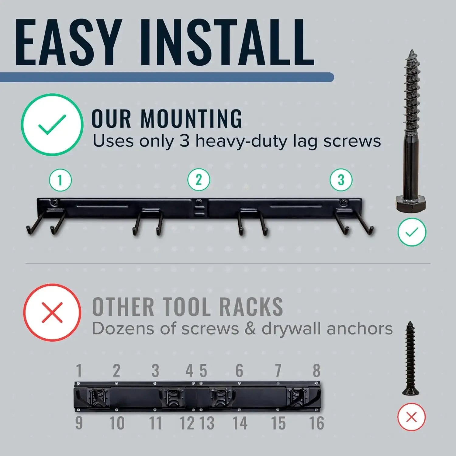 Bedrock Garage Tool Organizer Wall Mount Rack Shovels - Get Outside Today 25