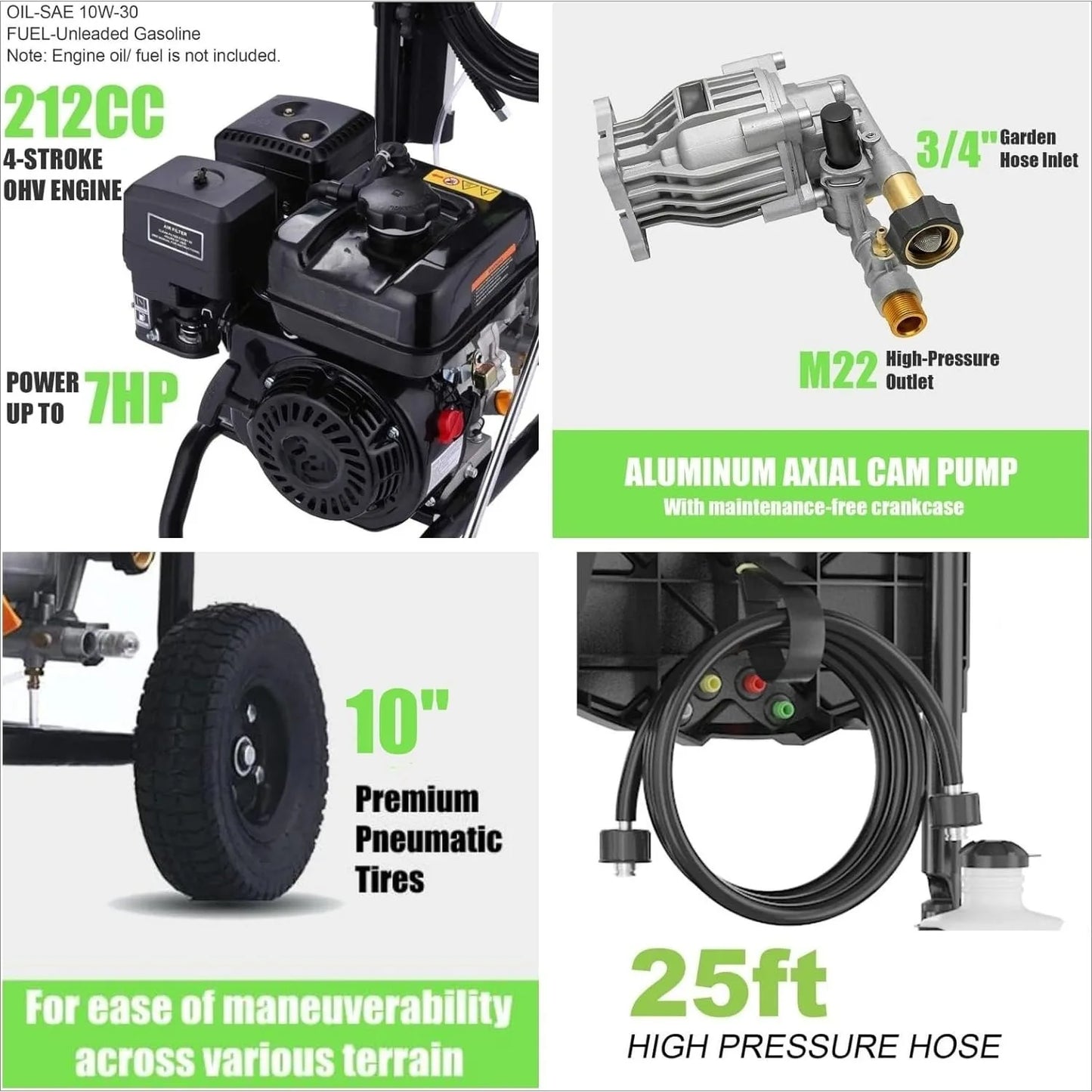 4200 PSI Gas Powered Pressure Washer 4.0 GPM 212CC Commercial High Pressure