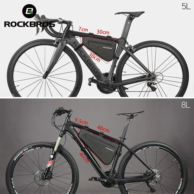 Rockbros Rainproof Bike Triangle Bag Large Capacity Front Frame Tube Bag - Get Outside Today 25