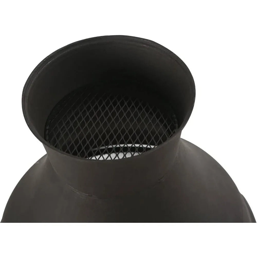 Wood Burning Fire Pit Chimenea Fireplace Brown Black