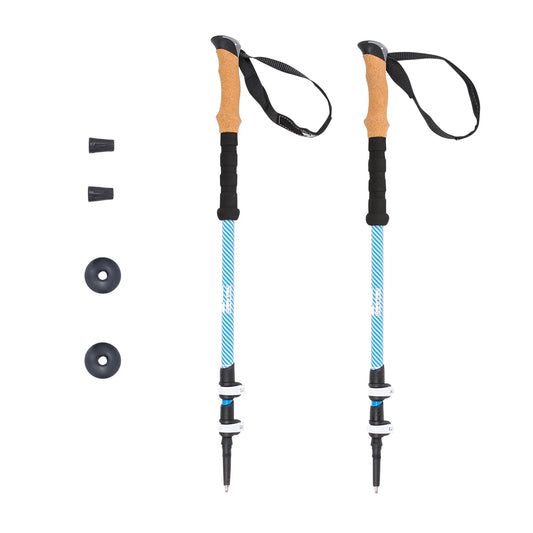 Lightweight Carbon Fiber Adjustable Trekking Poles Cork Grip