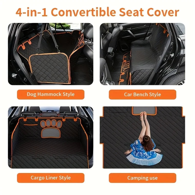 Heavy Duty Dog Rear Seat Cover Hammock With Side Flaps Waterproof Anti Slip - Get Outside Today 25