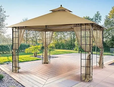 Apex Garden 10 Foot by 12 Foot Melody Gazebo with Mosquito Netting and Heavy Duty Canvas Cover - Get Outside Today 25