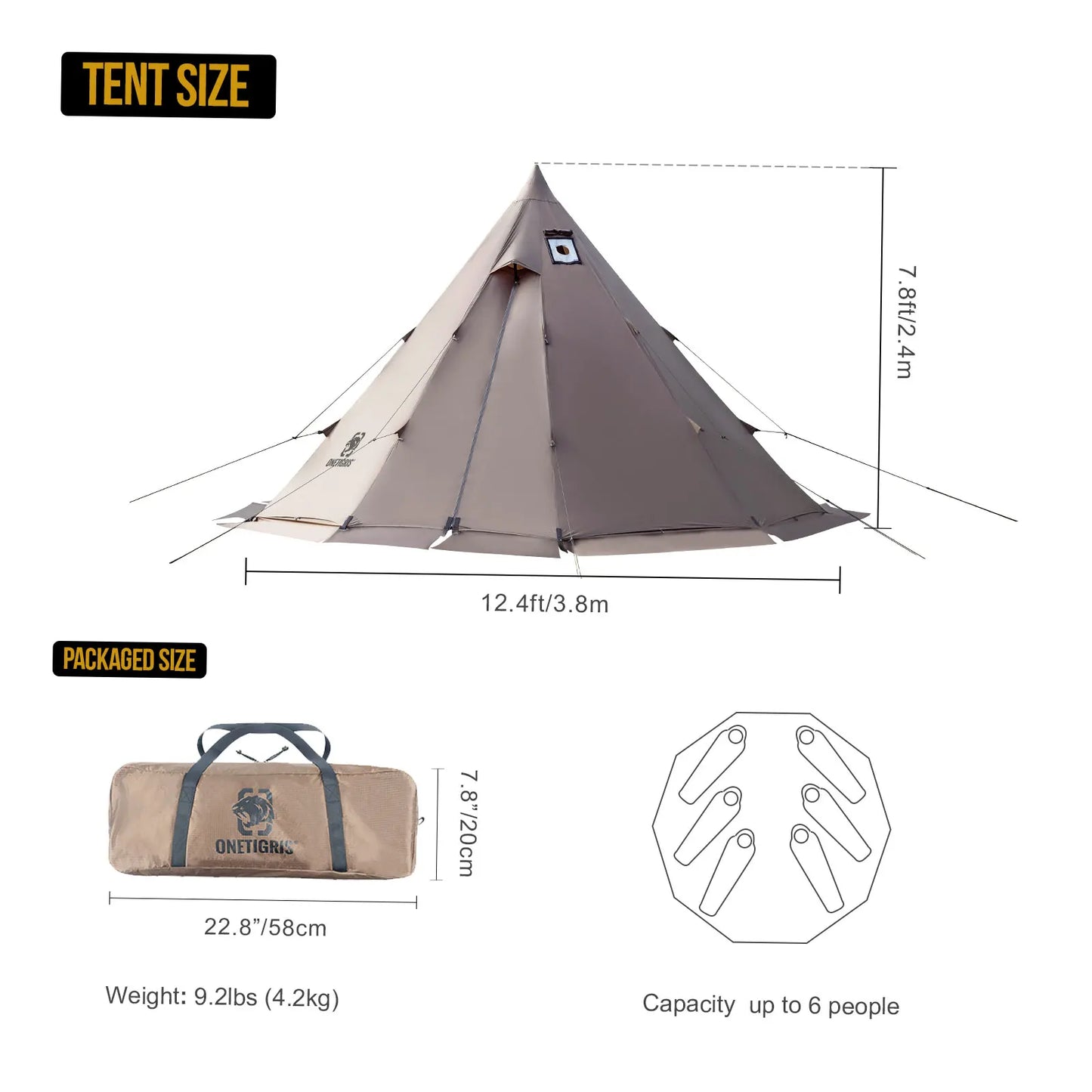 OneTigris Rock Fortress Hot Tent Pyramid 4 Season Gear