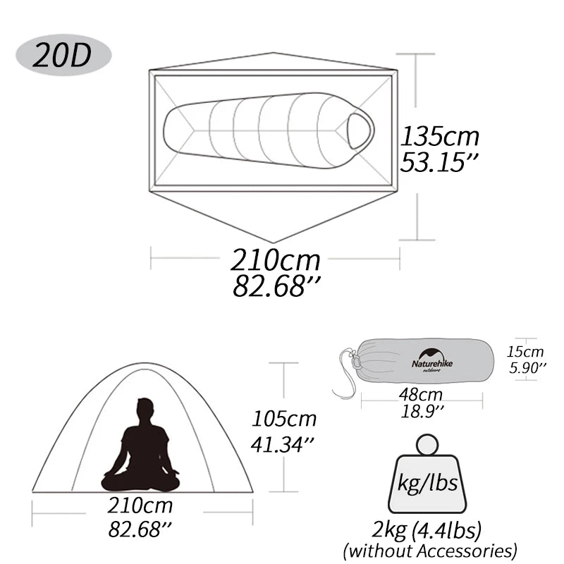 Naturehike Ultralight Single Person Cycling Tent 20D Waterproof Sun Shelter - Get Outside Today 25