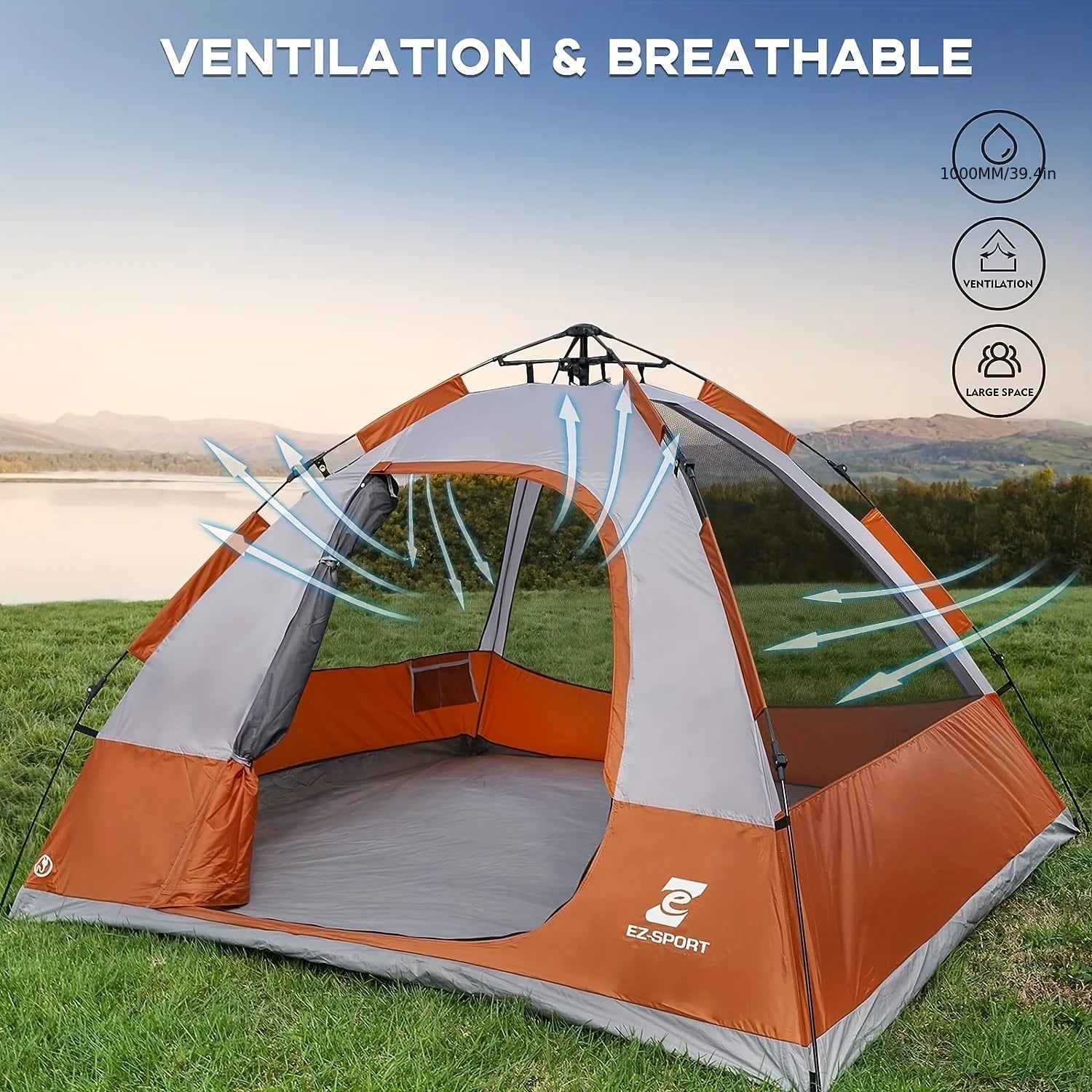 Pop Up Camping Tent For 4 People Instant Setup Removable Rain Waterproof - Get Outside Today 25