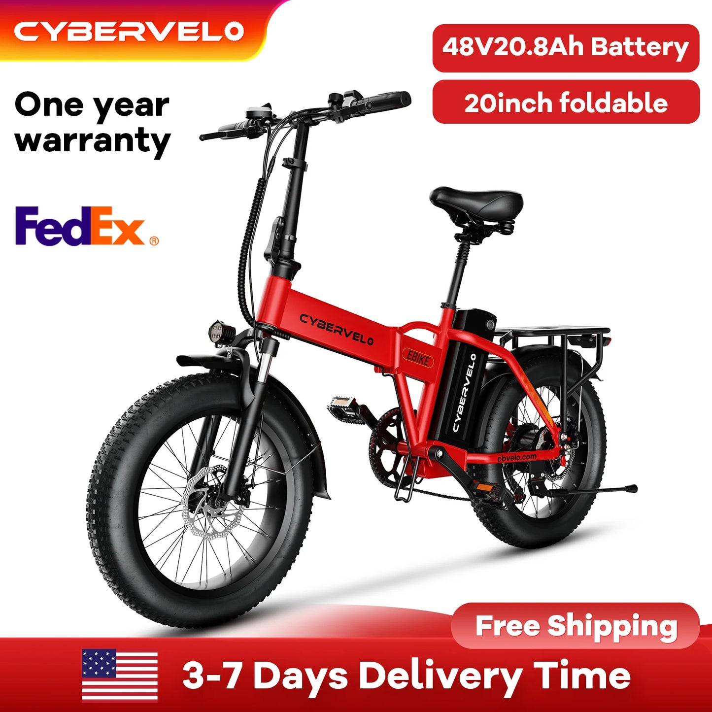 Cybervelo 1000W Ebike For Adults Foldable With Removable Battery 28 MPH EK4 EK5 - Get Outside Today 25