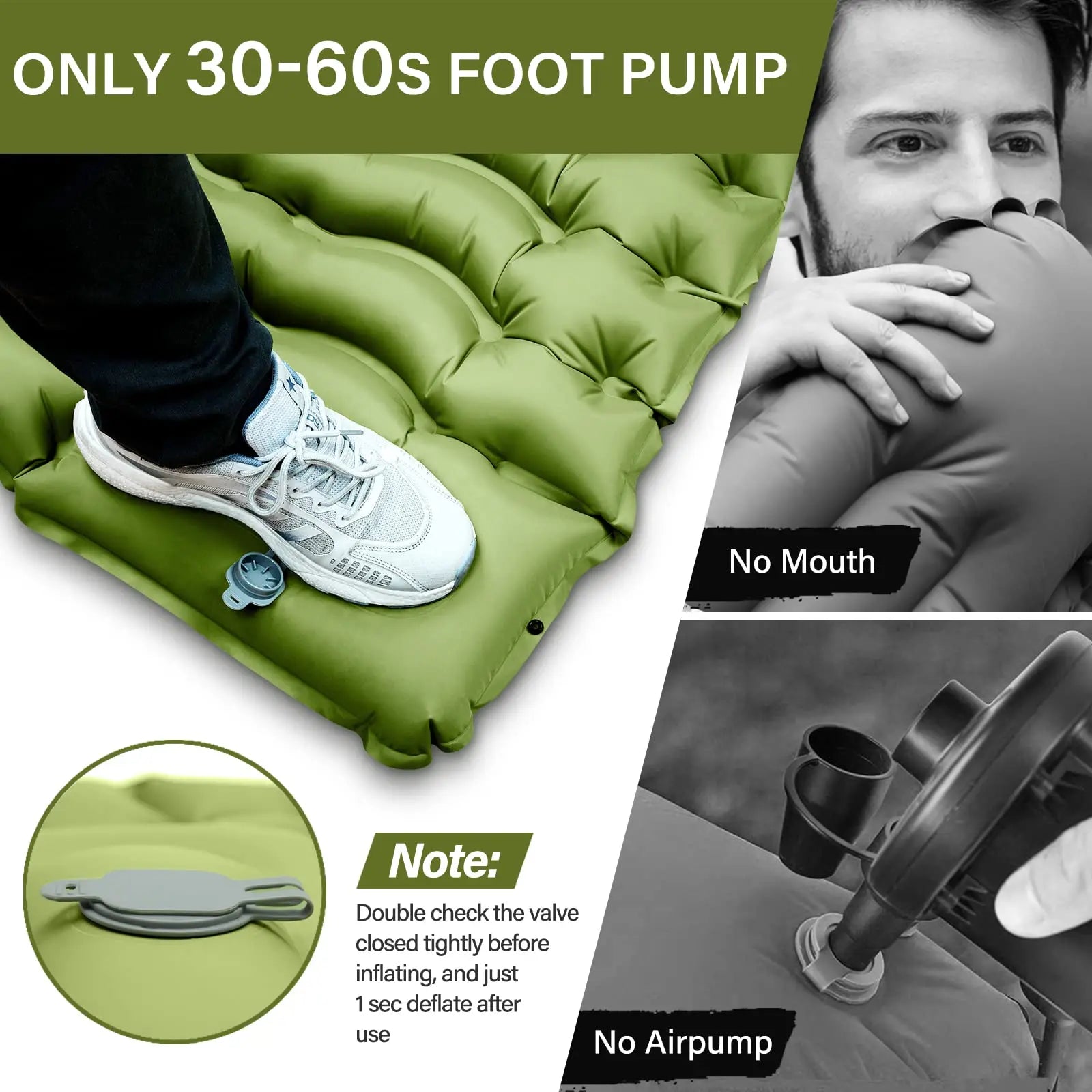 WESTTUNE Ultralight Camping Sleeping Pad With Built In Pillow And Foot Pump - Get Outside Today 25