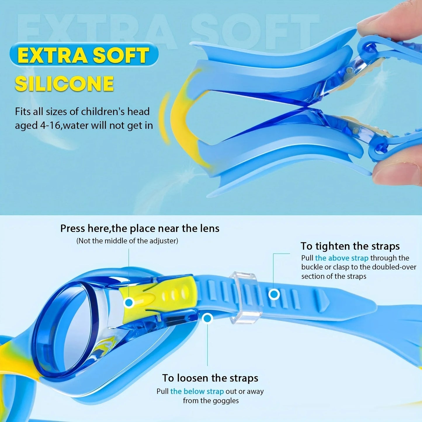 Unisex Clear Vision Swim Goggles Fog Free Clarity Leak Resistant Comfortable Fit Perfect for Swimming