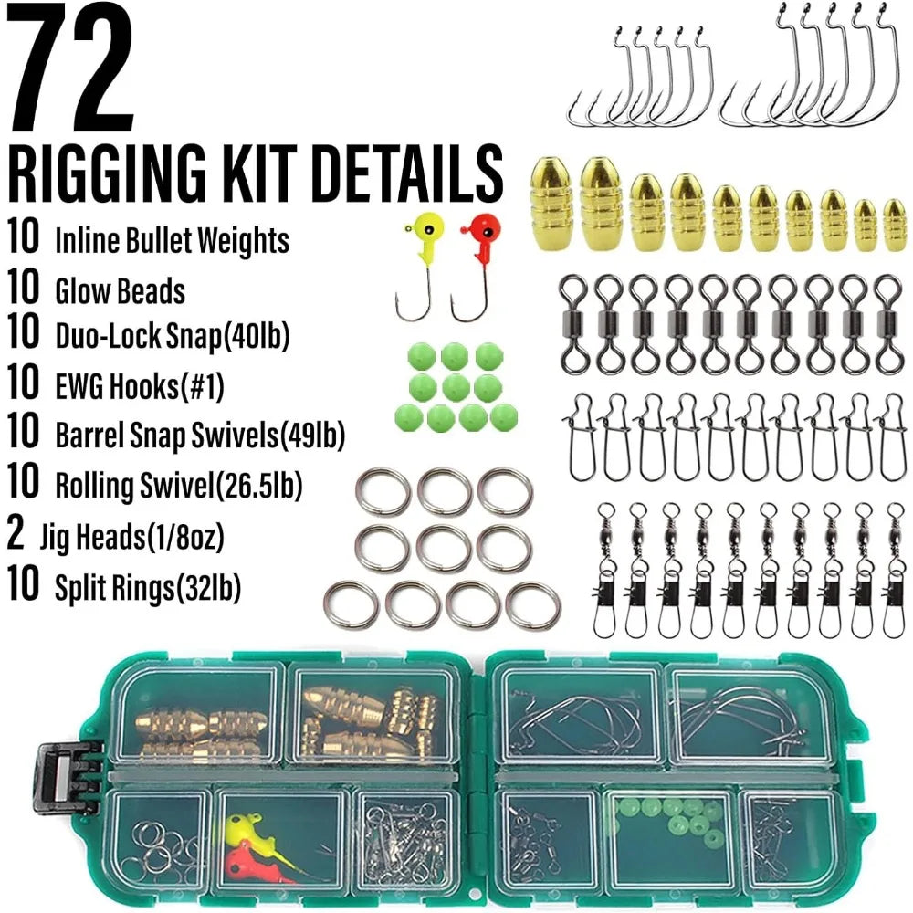 Fishing Rod and Reel Combos 125-Pieces Telescopic Set
