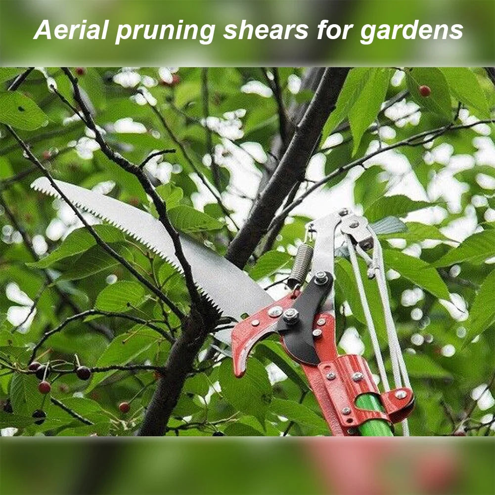 Pruning Shears Extendable Harvester Clipper High Altitude Three Pulley Pruning Scissors Branch Cutter Fruit Picking Tool