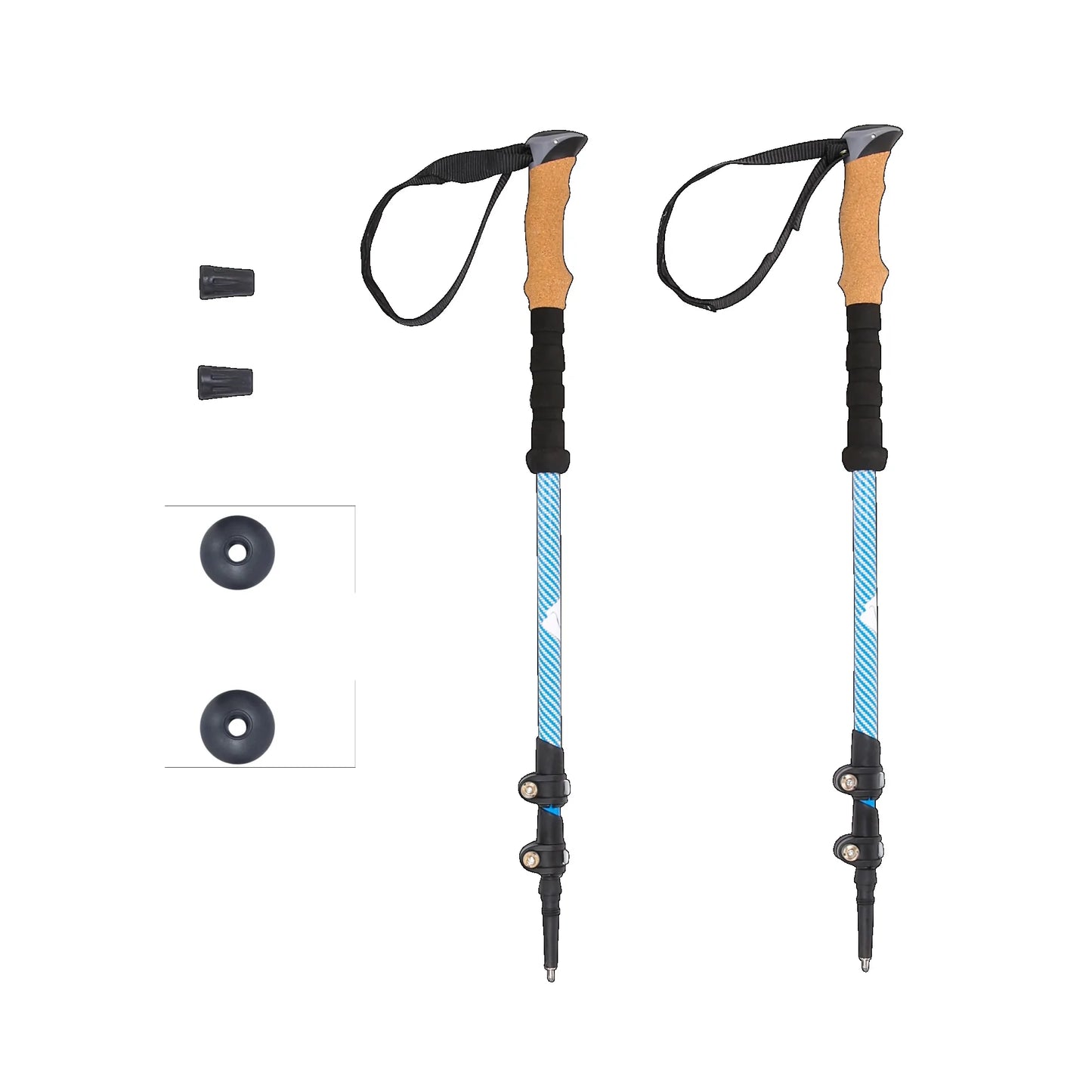 Lightweight Carbon Fiber Adjustable Trekking Poles Cork Grip