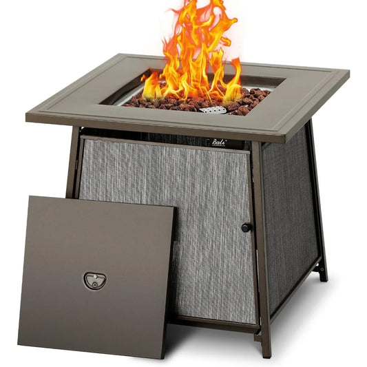 50000 BTU Propane Fire Pit Table 28 Inch Square Outdoor