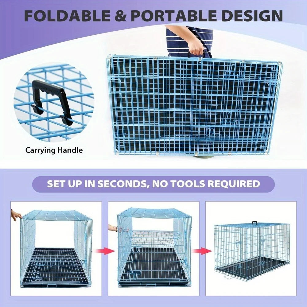 Folding Wire Kennel For Large Dog Crate With Latches