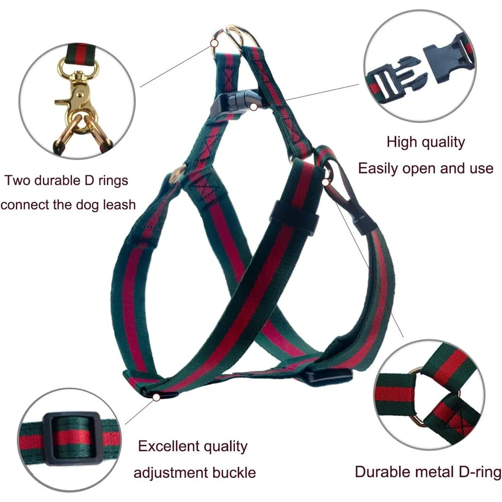 Premium Dog Harness Collar Leash Set Adjustable Soft Durable Breathable Stylish