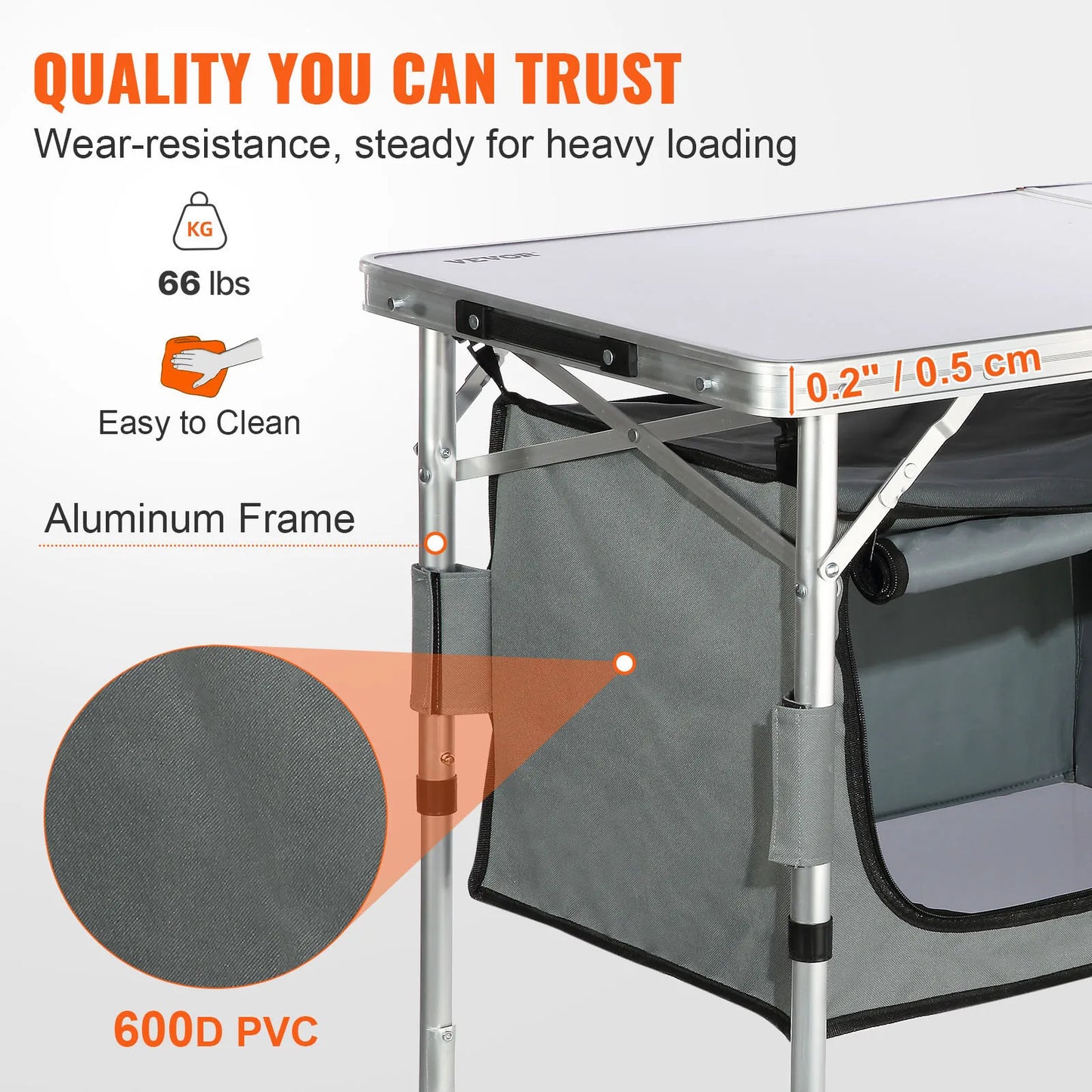 VEVOR Camping Kitchen Table Quick Set-up Folding MDF Table - Get Outside Today 25