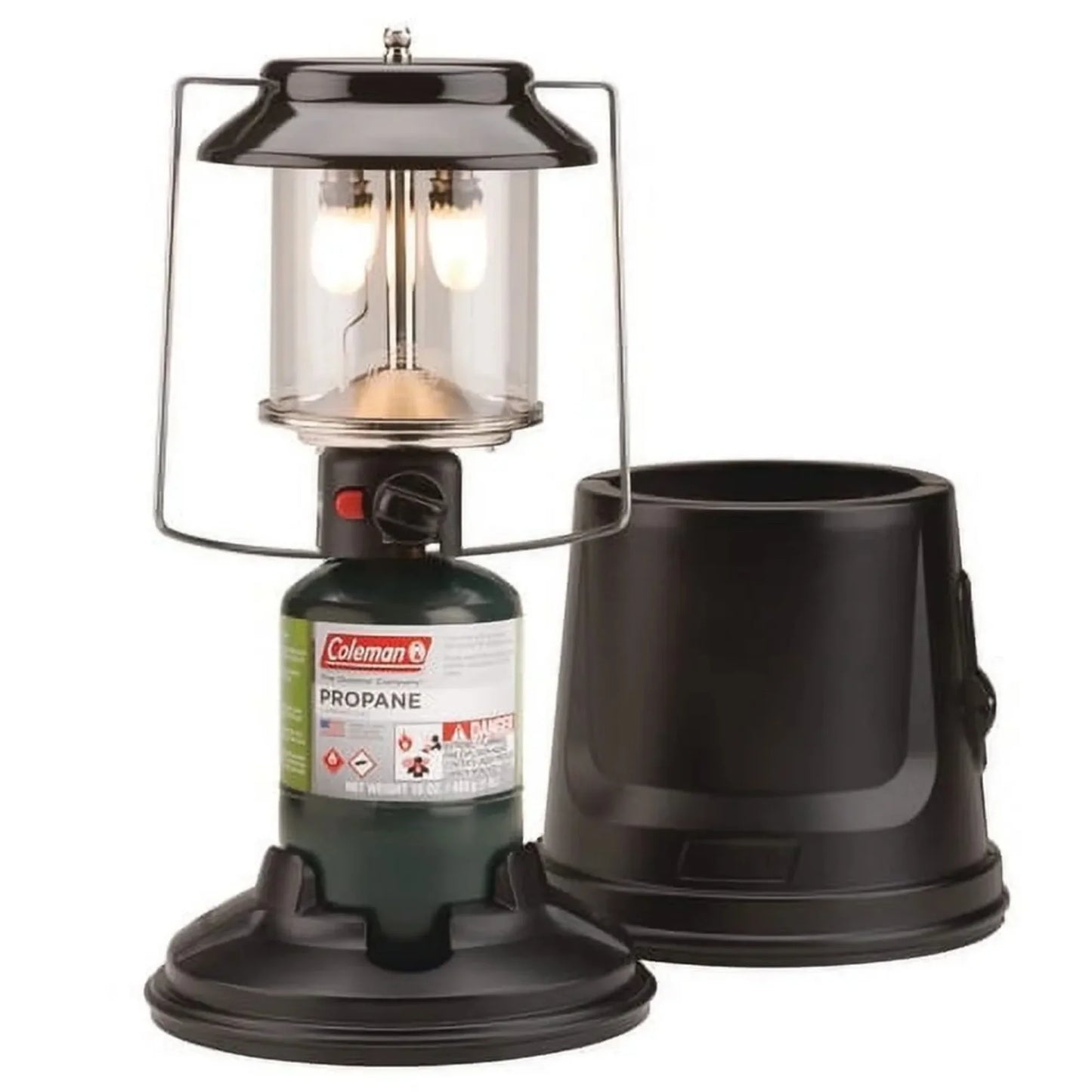 Quick Pack 810 Lumens Two Mantle Propane Lantern With Carry Case Black Portable Camping Light