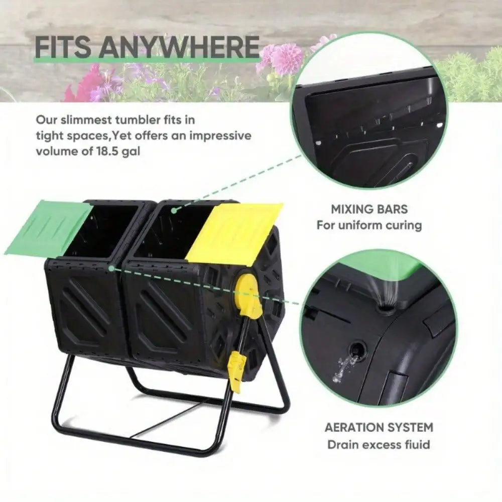 2X 37 Gallon Compost Bin Double Chamber Composter Outdoor Kitchen - Get Outside Today 25