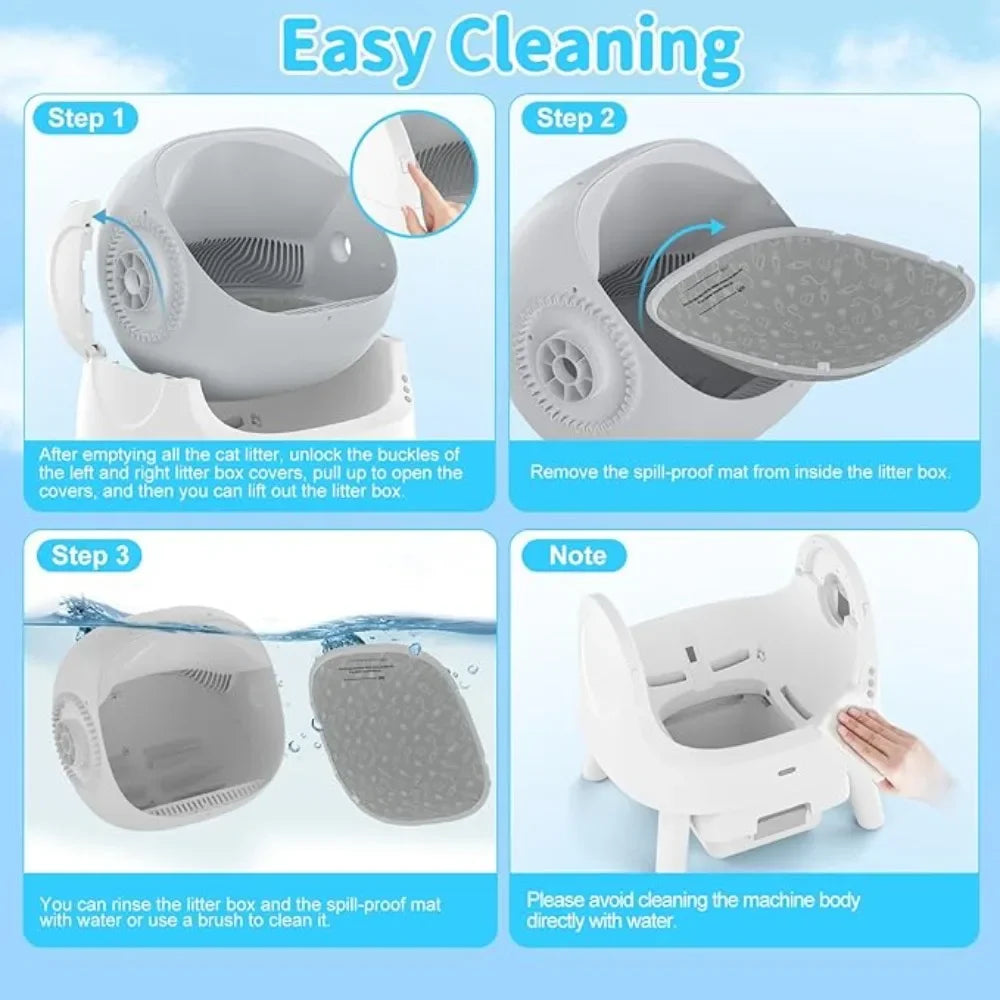 Self Cleaning Automatic Cat Litter Box Multi Cats Open Top