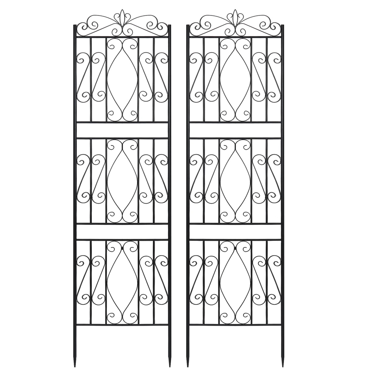 Two Pack Tall Rustproof Metal Garden Trellis For Climbing Plants Fence Support - Get Outside Today 25