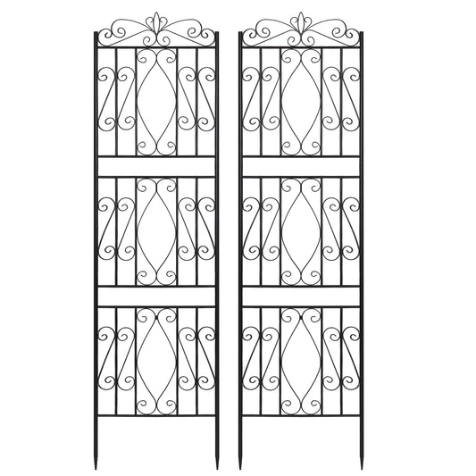 Two Pack Tall Rustproof Metal Garden Trellis For Climbing Plants Fence Support - Get Outside Today 25