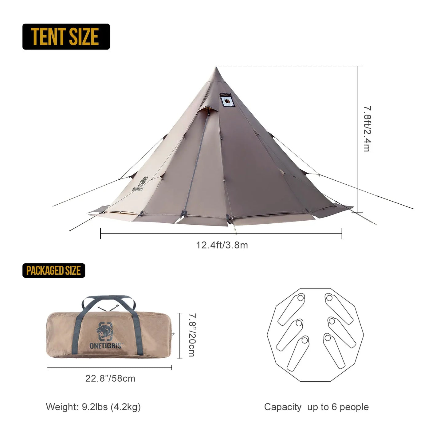 OneTigris Rock Fortress Hot Tent Pyramid 4 Season Gear