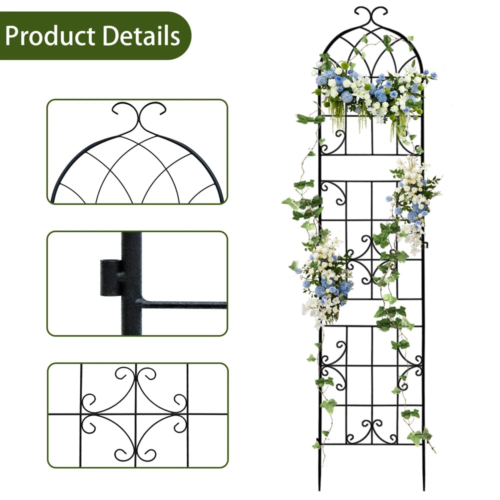 Three Pack Tall Metal Garden Trellis For Climbing Plants And Vines - Get Outside Today 25