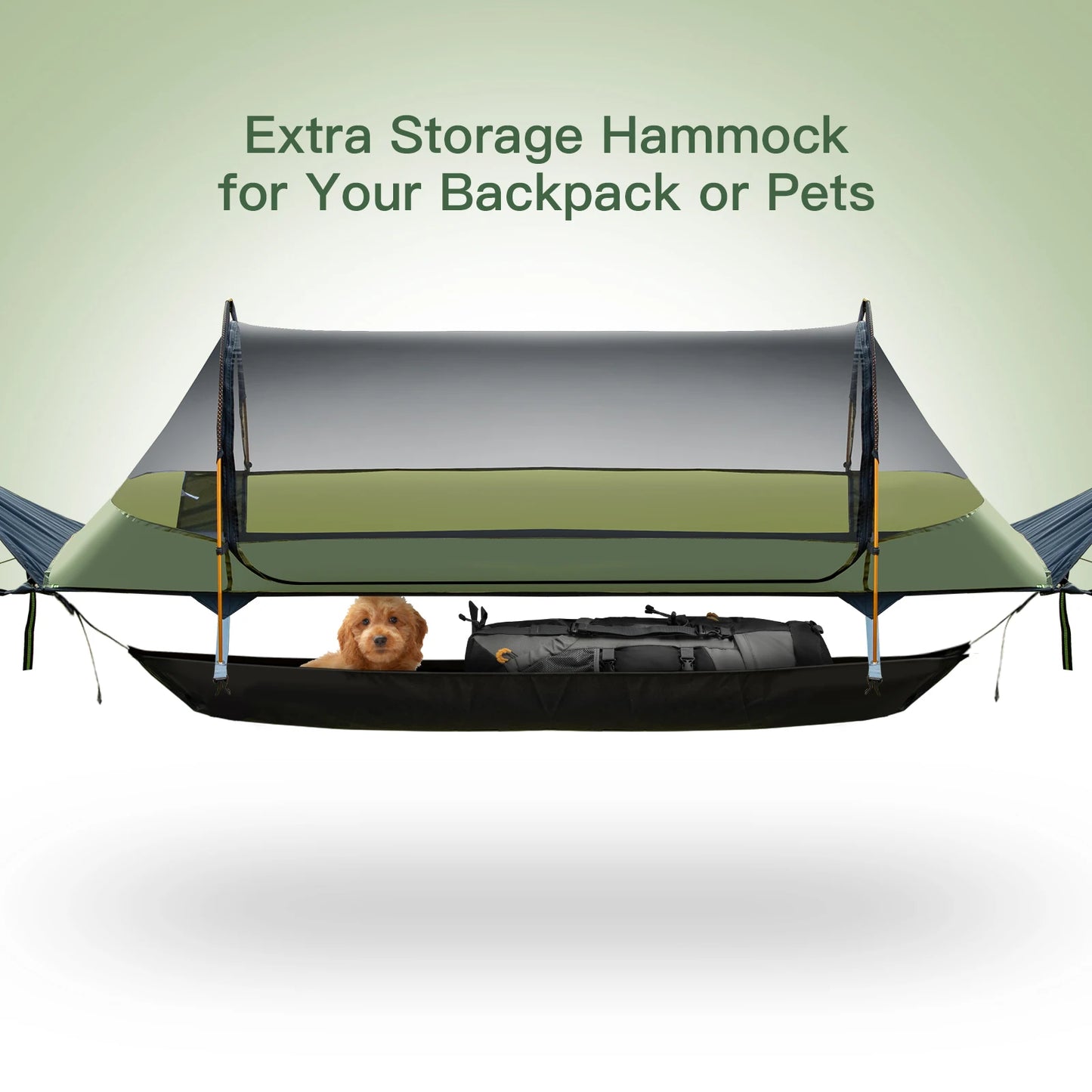 Night Cat Flat Lay Hammock Tent with Mosquito Net Waterproof Rainfly and Storage Room
