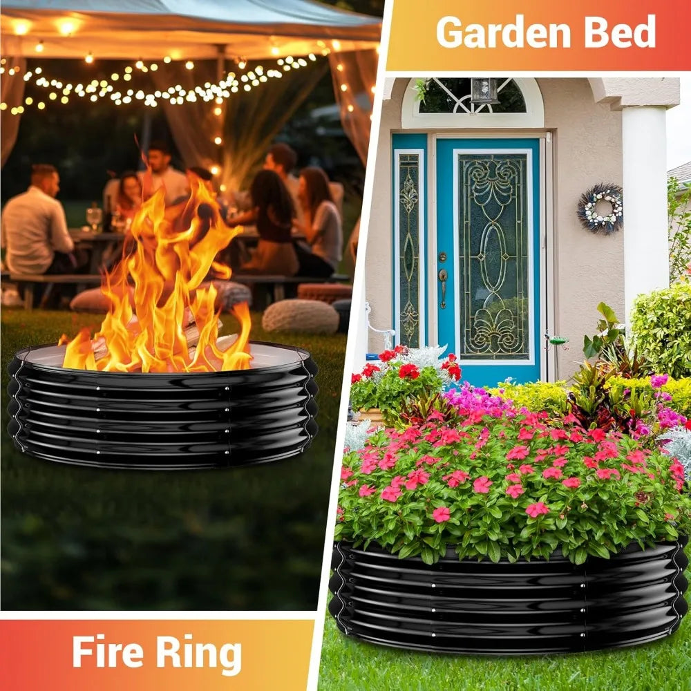 36 Inch Heavy Duty Round Wood Burning Pit With 12 Inch Frame