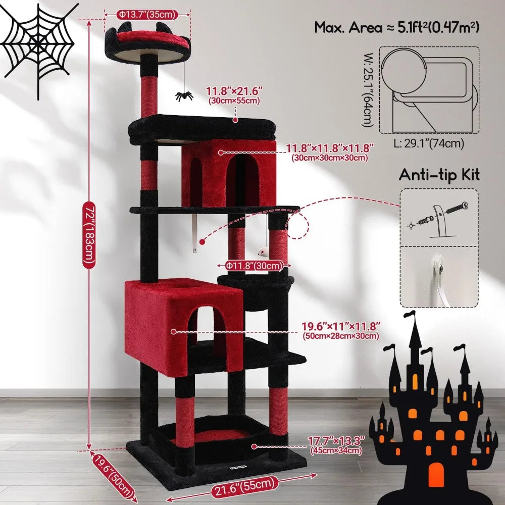 Sturdy 72 Cat Tower For Maine Coon Over 20 Lbs Coffin Bed