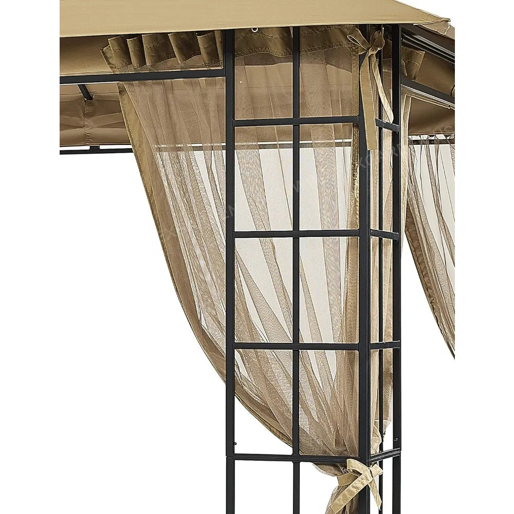 Apex Garden 10 Foot by 12 Foot Melody Gazebo with Mosquito Netting and Heavy Duty Canvas Cover - Get Outside Today 25
