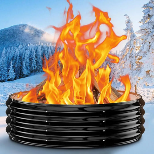 36 Inch Heavy Duty Round Wood Burning Pit With 12 Inch Frame