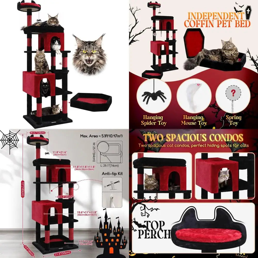 Sturdy 72 Cat Tower For Maine Coon Over 20 Lbs Coffin Bed