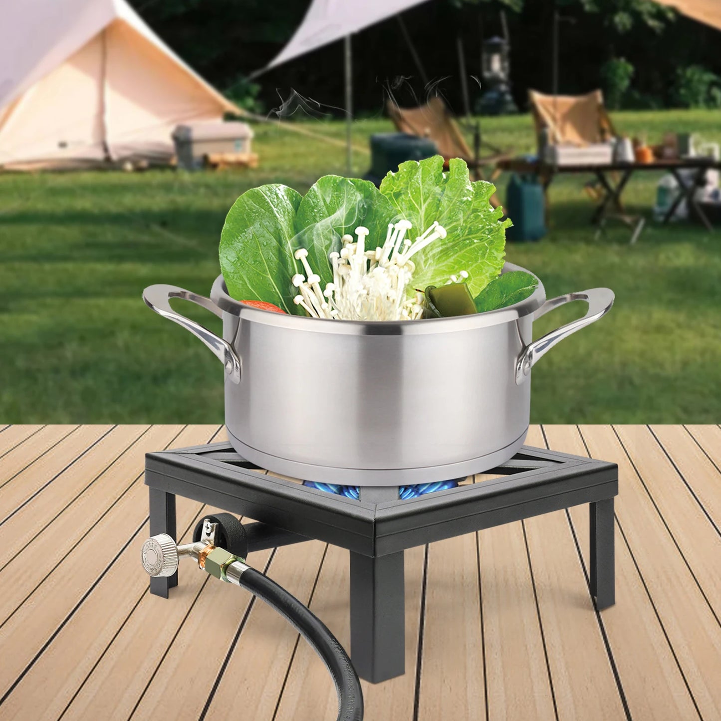 Portable Single Burner Gas Stove Outdoor Propane Cooker