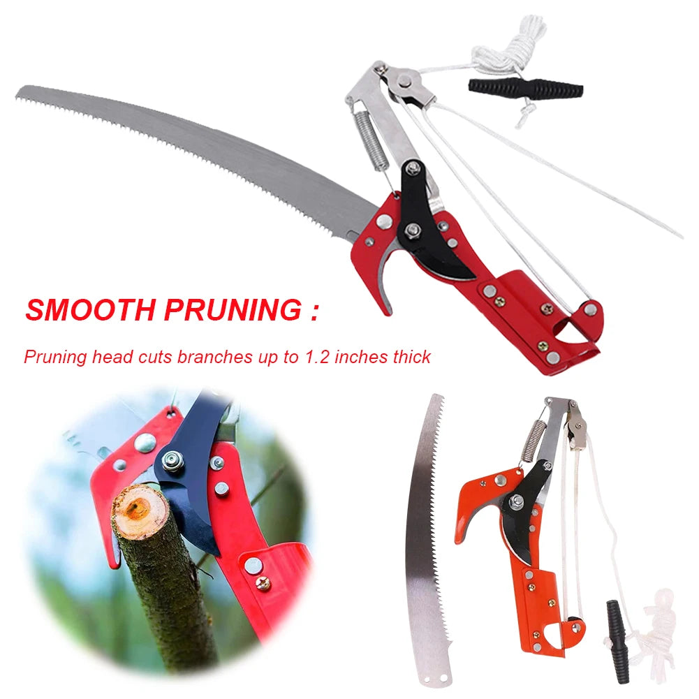 Pruning Shears Extendable Harvester Clipper High Altitude Three Pulley Pruning Scissors Branch Cutter Fruit Picking Tool