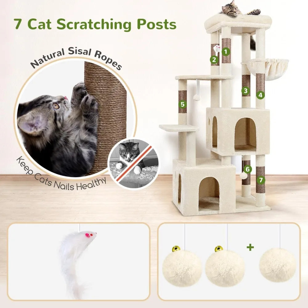 Sturdy Indoor Cat Tower for Large Felines Scratching Posts