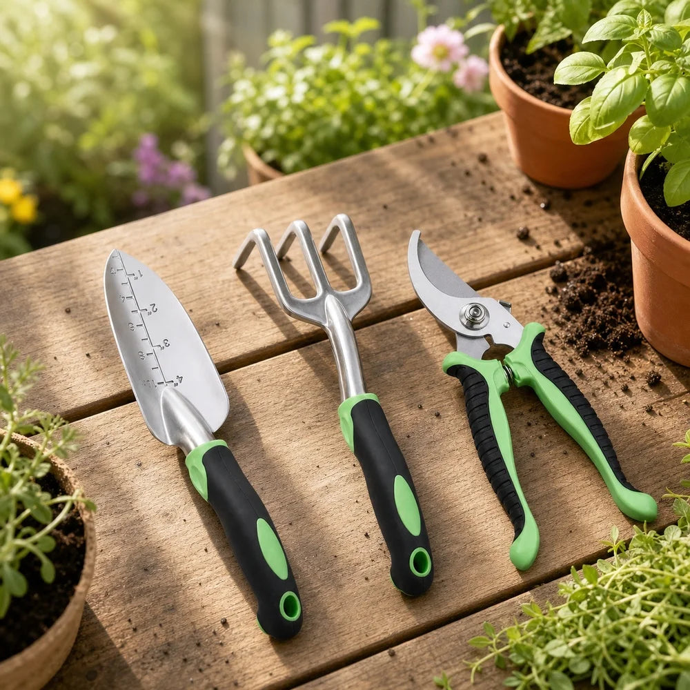 3 Piece Aluminum Garden Hand Tool Set With Trowel Rake And Shears - Get Outside Today 25
