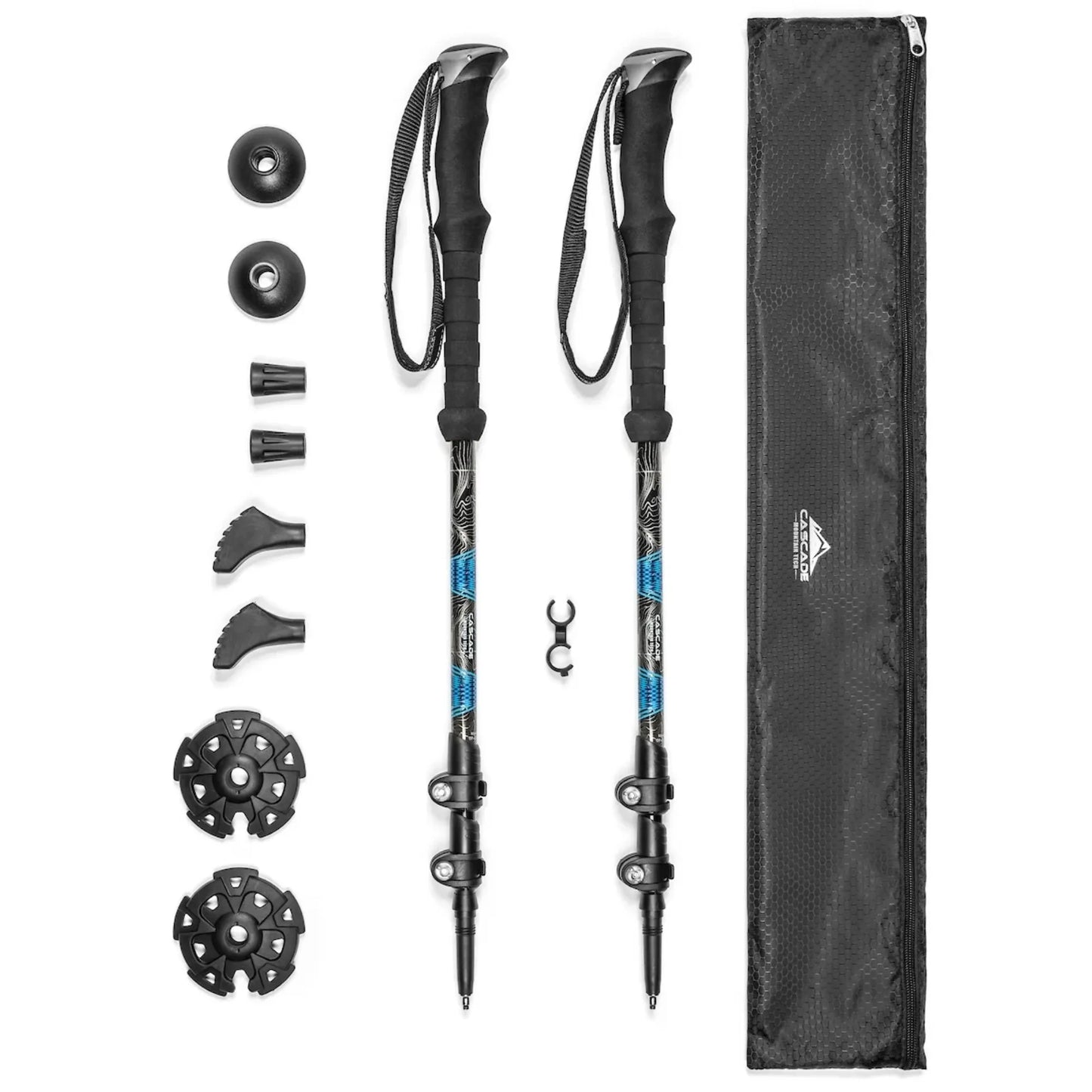 Carbon Fiber Quick Lock EVA Grip Trekking Poles 54 Inch