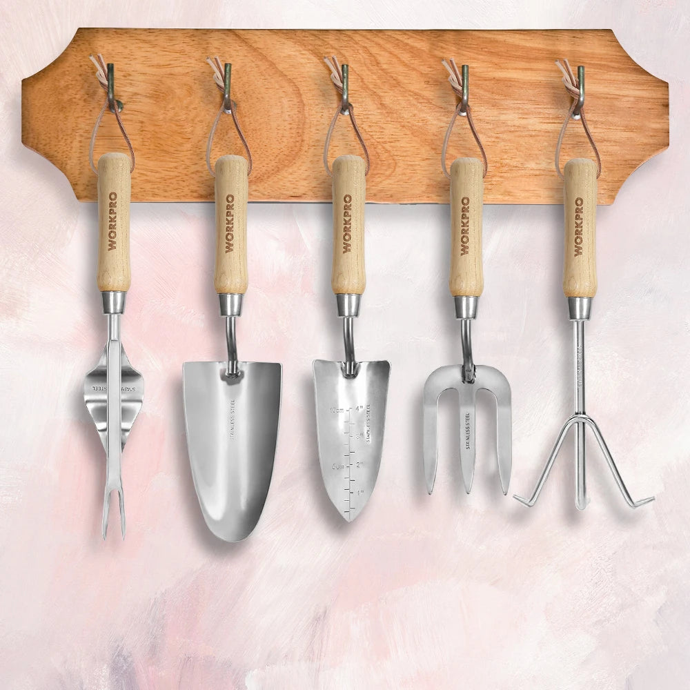 WORKPRO 8-Piece Pink Garden Tool Set with Tote and Gloves - Get Outside Today 25