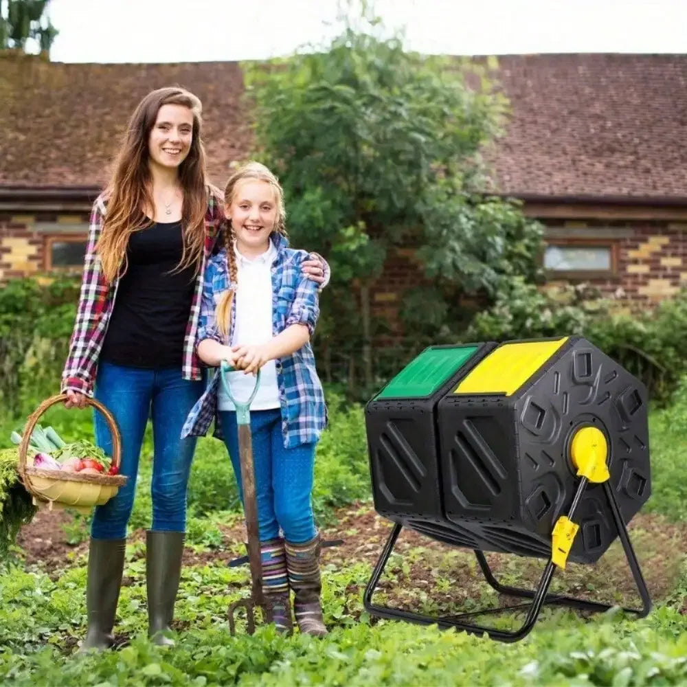 2X 37 Gallon Compost Bin Double Chamber Composter Outdoor Kitchen - Get Outside Today 25