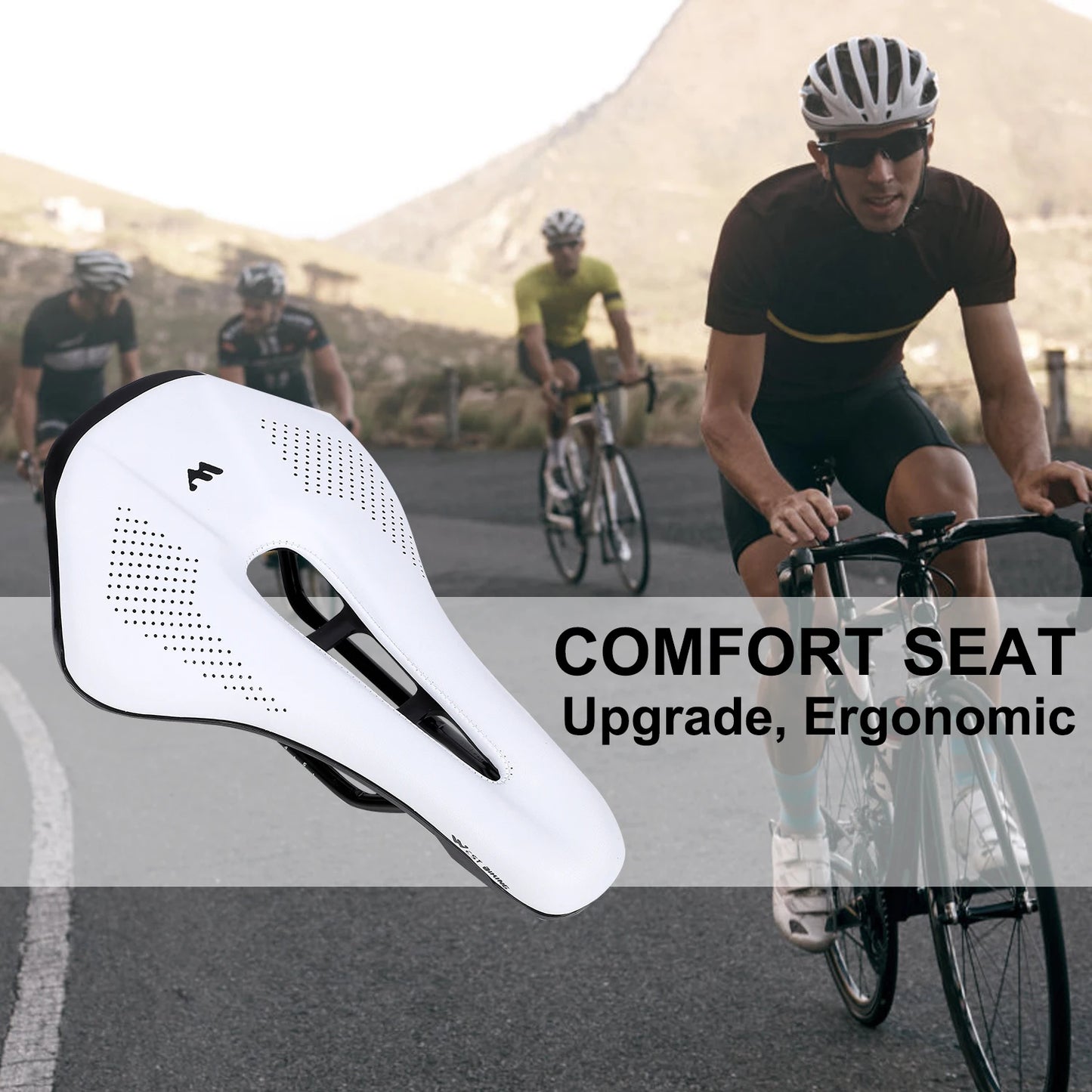 WEST BIKING Bicycle Saddle Seat Road Mountain Bike Cushion For Men Women PU Leather Shockproof Racing Saddle MTB Cycling Saddles