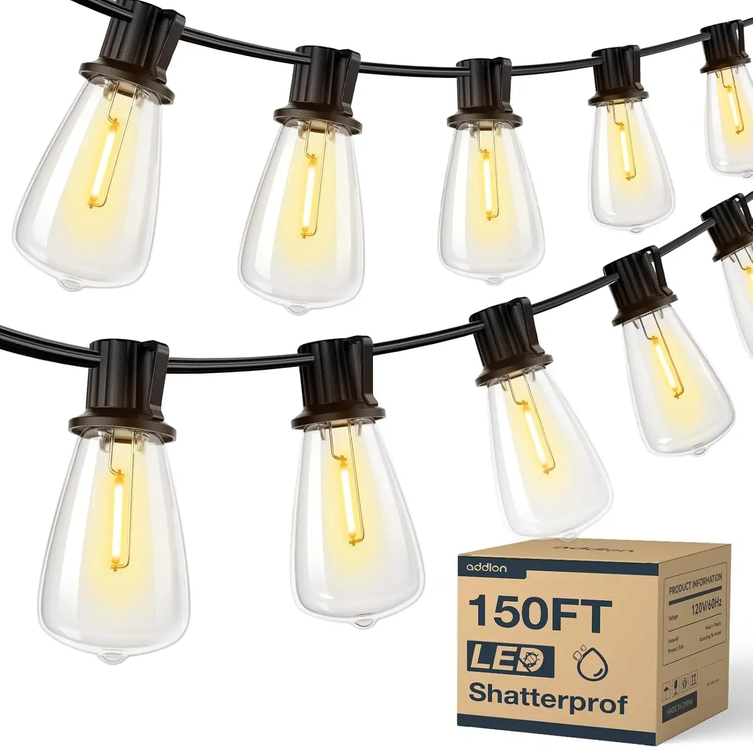 150FT LED Outdoor String Lights Waterproof Patio Lights - Get Outside Today 25