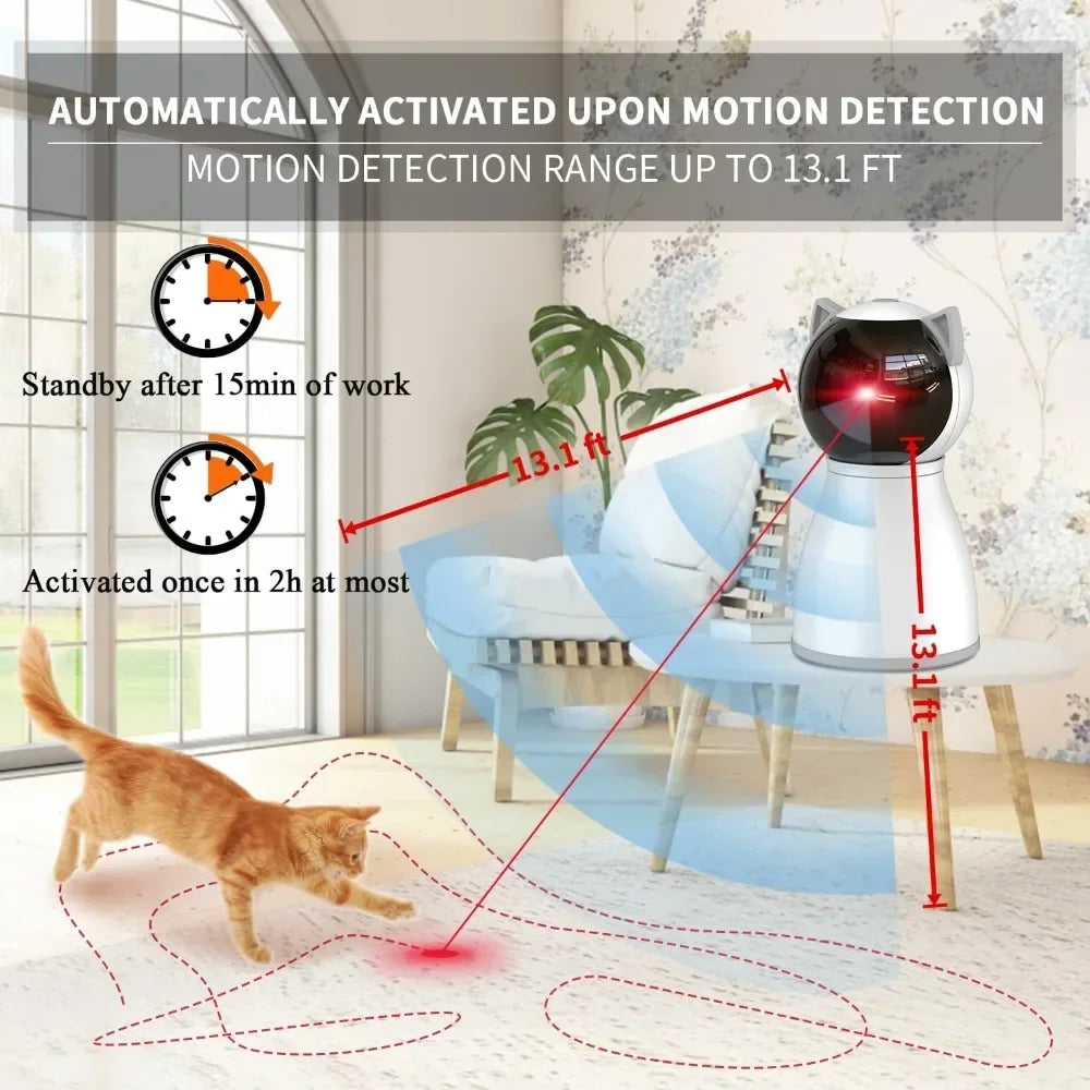 Laser Cat Toys for Indoor Cats The Fourth Generation Real Random Trajectory Motion Activated Rechargeable Automatic Cat Laser Toy