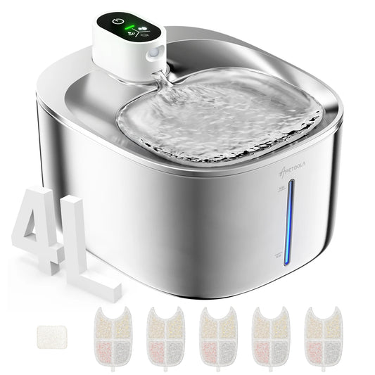 Wireless Cat Water Fountain Stainless Steel 4L Cordless